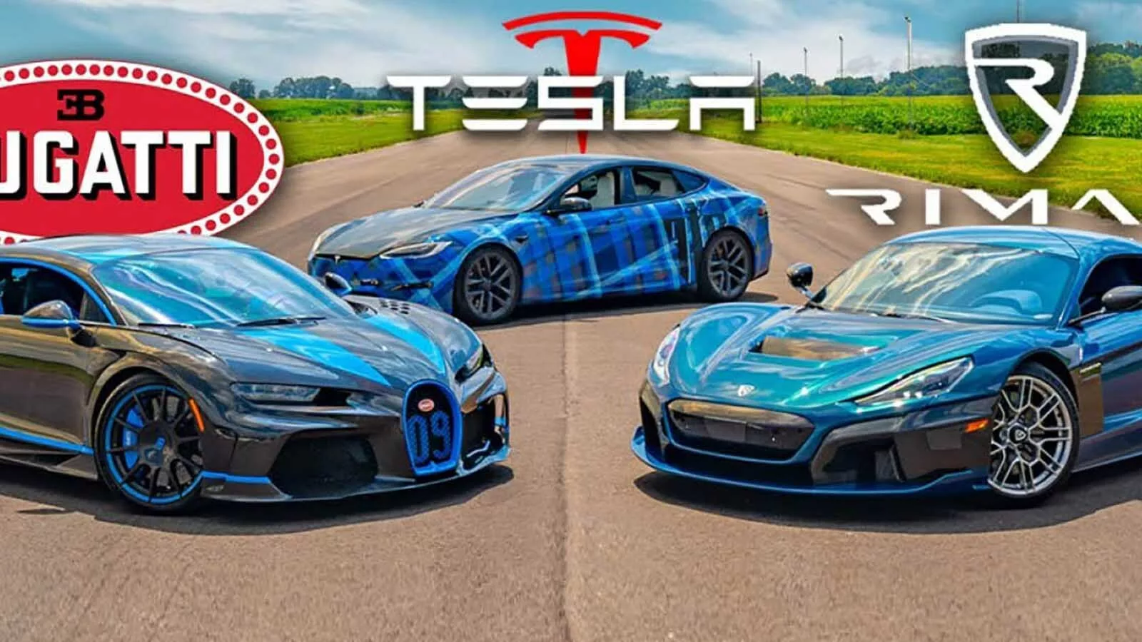 Världens snabbaste elbil i dragrace mot Bugatti och Tesla Plaid | Carup.se