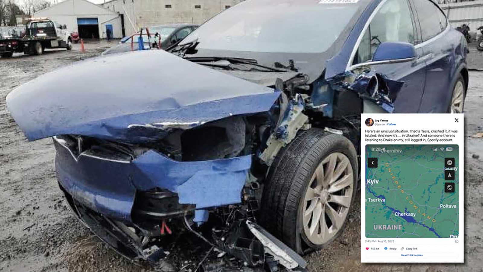 Kraschade sin Tesla – nu körs bilen i Ukraina | Carup.se