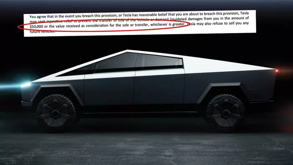 Teslas avtal: Skadestånd om du säljer bilen vidare