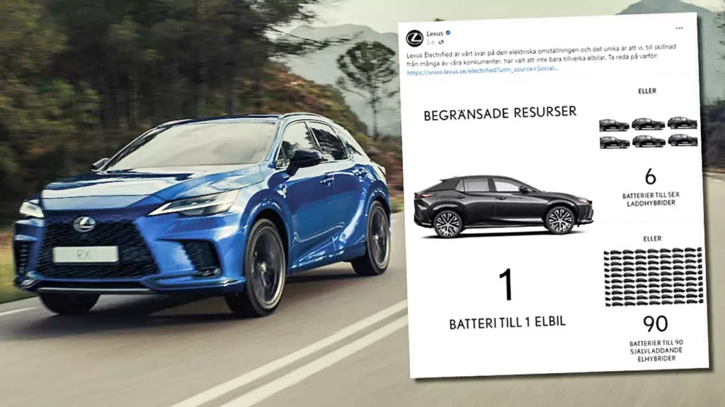 Lexus känga: En elbil räcker till 90 hybrider