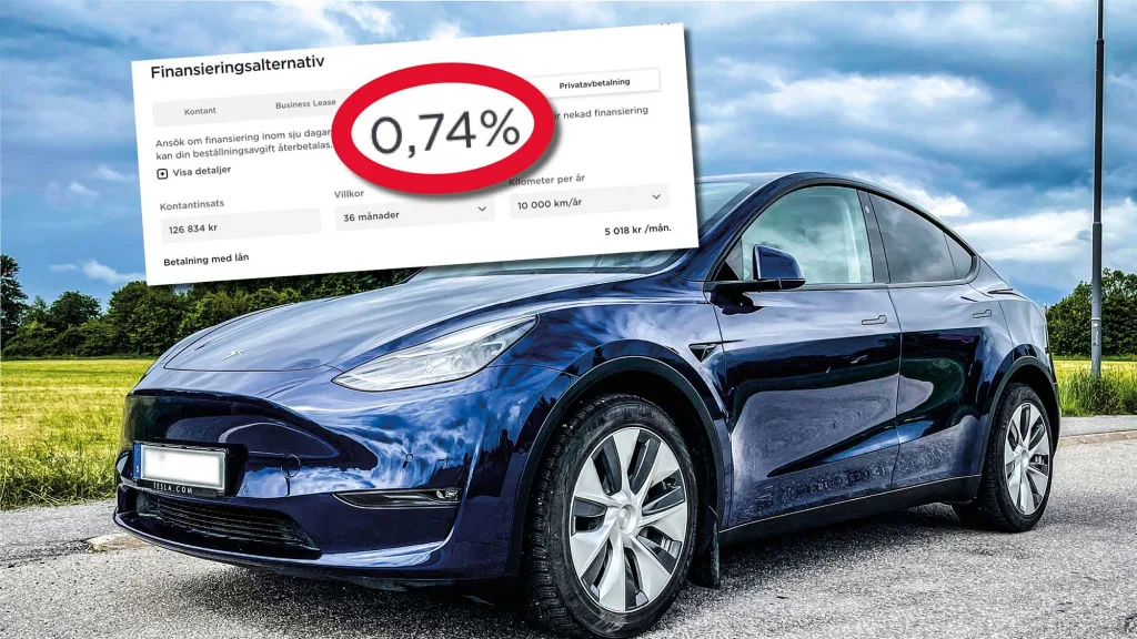 Tesla dumpar ränta – ny bil blir billigare än beg