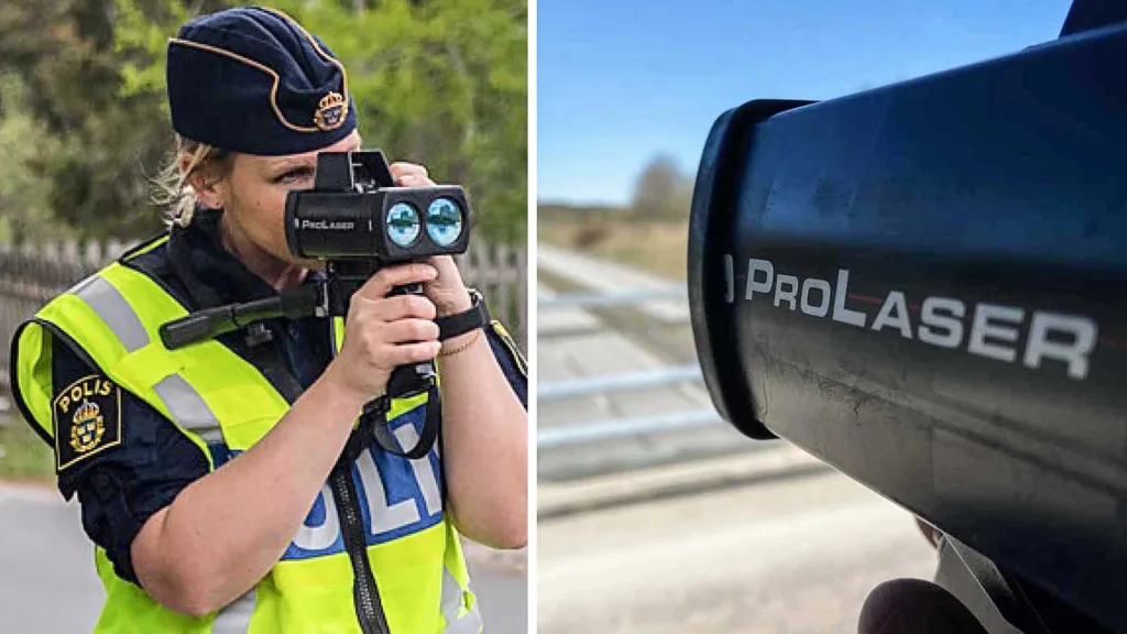 Så tar polisens nya laserpistol fast fortkörare