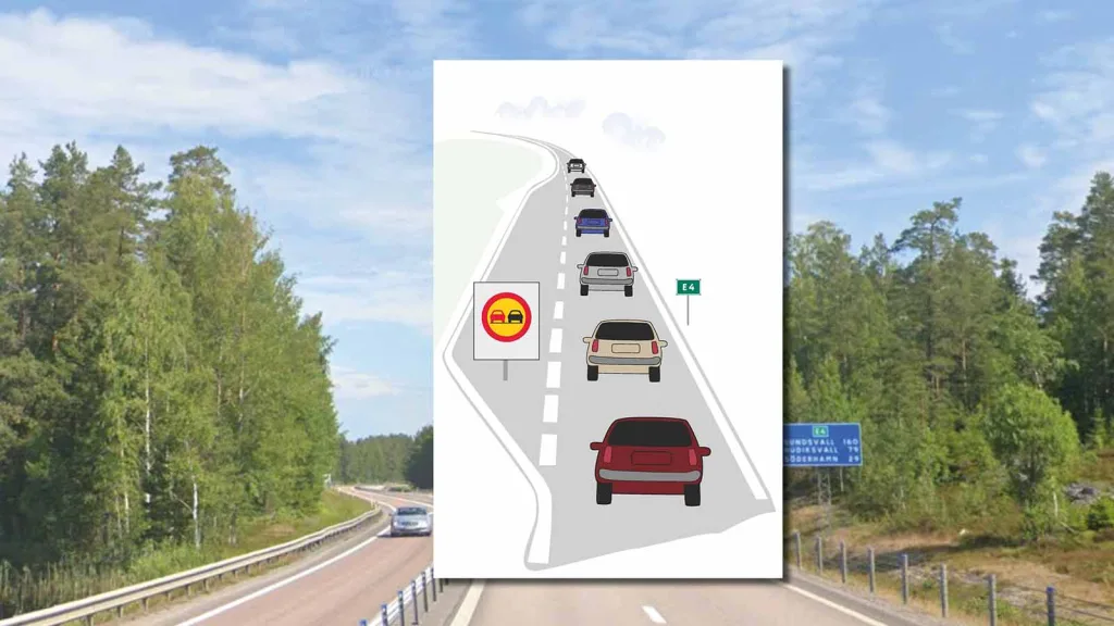 Trafikverkets drag: Omkörningsförbud på E4