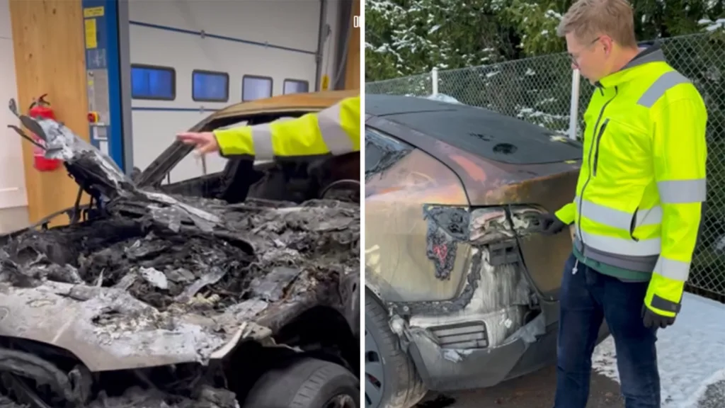 Oväntade upptäckten i elbilar som brunnit