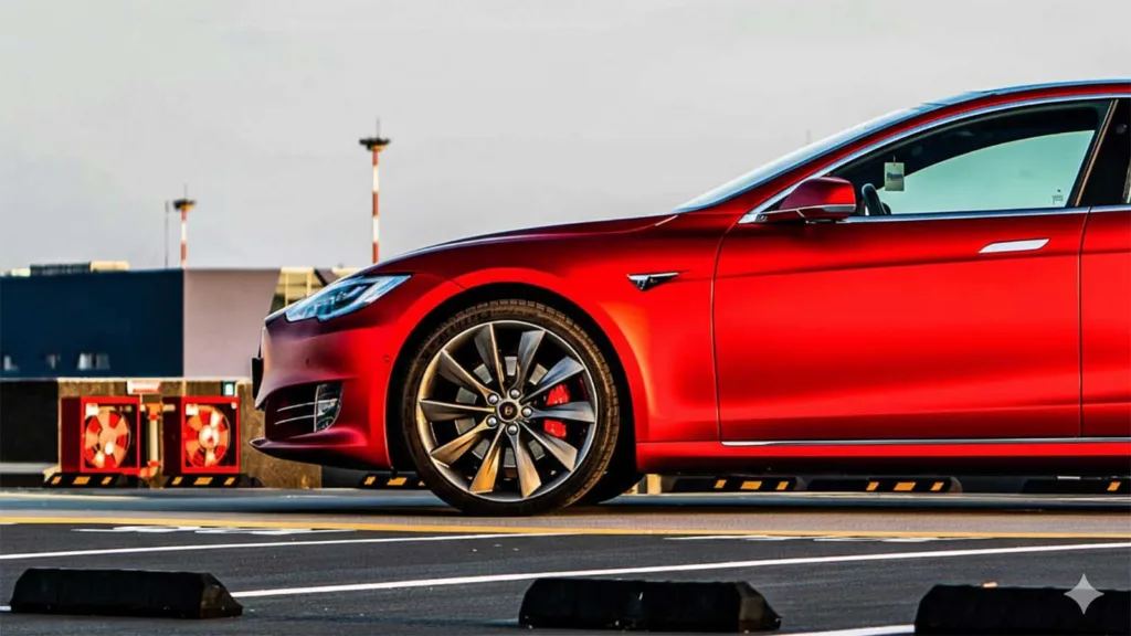 Svenska skådespelarens Tesla förstörd