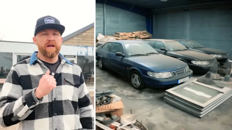 Övergiven bilhall Saab