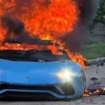Lamborghini krasch eld
