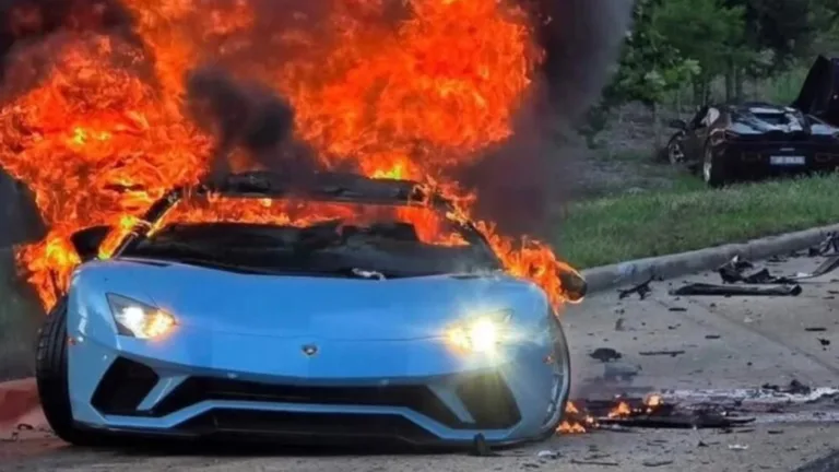 Lamborghini krasch eld