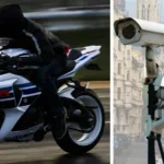 Motorcyklist övervakningskamera