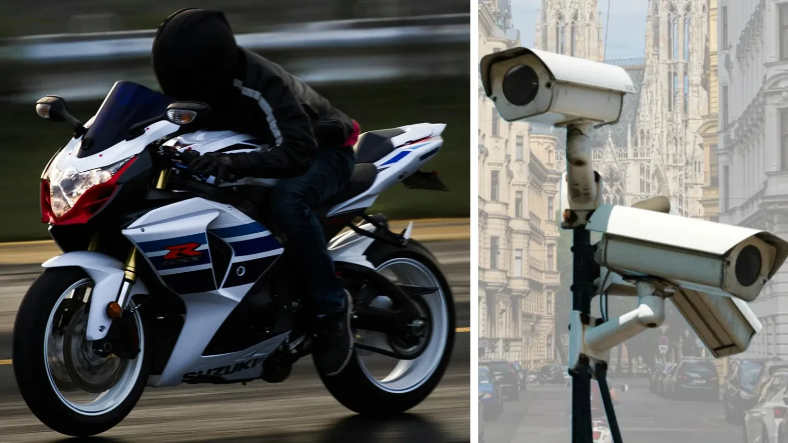 Motorcyklist övervakningskamera